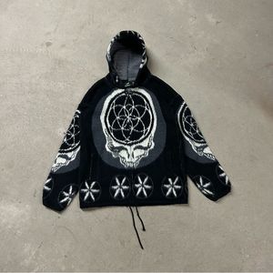 Rare Grateful Dead stealie alpaca knit sweater hoodie hooded (medium)